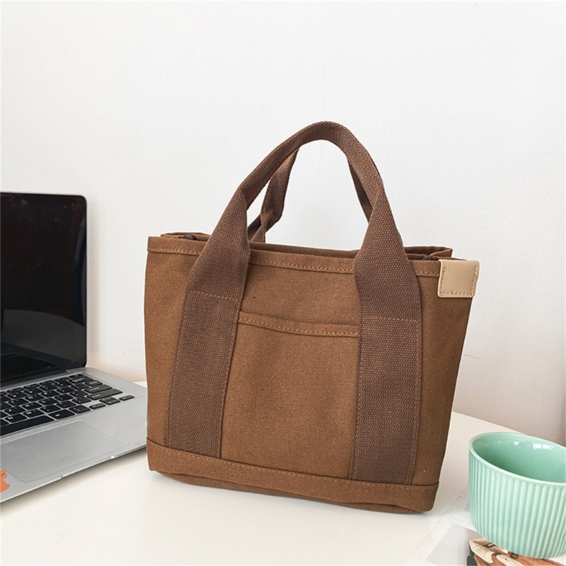 Túi Xách Tay Bằng Vải Canvas Cỡ Lớn Thiết Kế Giản Dị Dành Cho Nữ