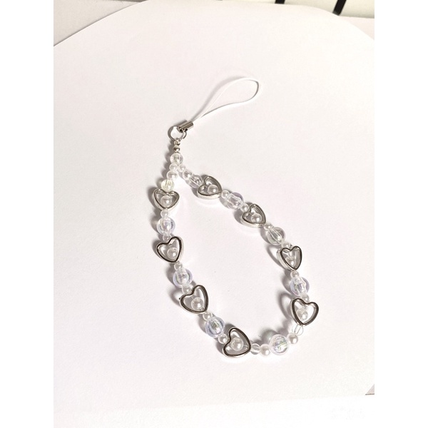 HEART-FLOWER KEY CHAINS - dây đeo điện thoại