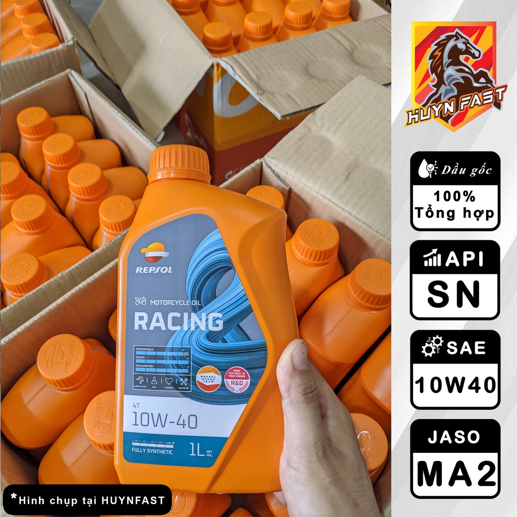COMBO Dầu Nhớt REPSOL RACING 4T 10W40 + Lọc Nhớt YAMAHA Chính Hãng Dành Cho Exciter/R15/MT-15