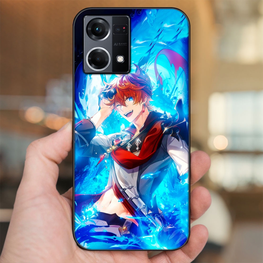 Ốp lưng Oppo Reno 8 4G viền đen in hình Tartaglia Childe Genshin Impact