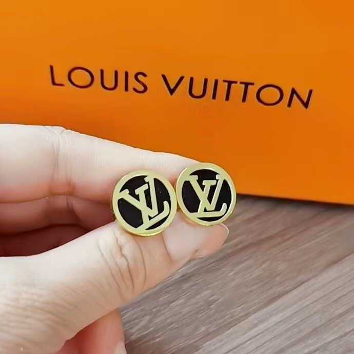 Khuyên Tai LV Bằng Thép Titan Đơn Giản Thanh Lịch Cho Nữ