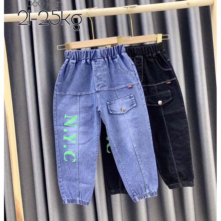 Quần bò/ quần jean dài bo gấu mẫu mới hottren cá tính thời trang cho bé trai/gái 18-25kg