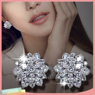 1 Đôi Bông Tai Hình Hoa Đính Đá Thời Trang Cho Nữ