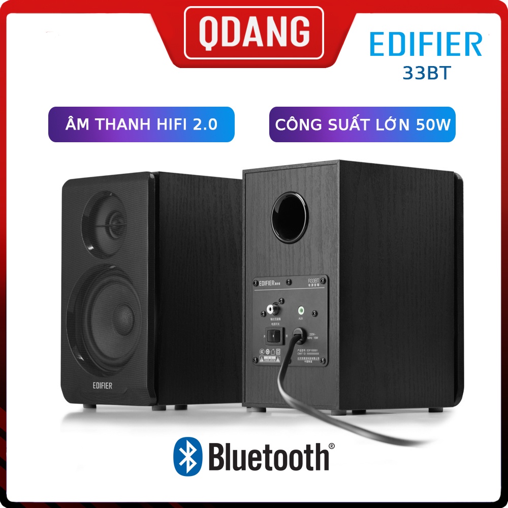 EDIFIER R33BT Loa bluetooth HIFI 2.0 - Loa vi tính chất lượng cao - Bookself 2.0