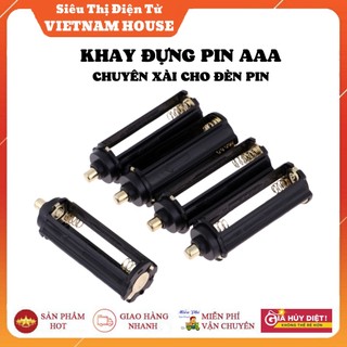 Set 5 khay đựng pin AAA, chuôi đựng pin 3 ngăn để pin AAA cho đèn pin dã ngoại tiện dụng.