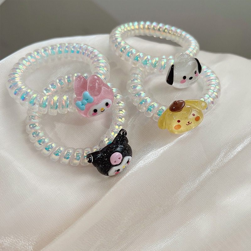 Dây Cột Tóc Hình Chú Chó Yugui Hoạt Hình Lấp Lánh Dễ Thương Cho Bạn Bè Và Học Sinh