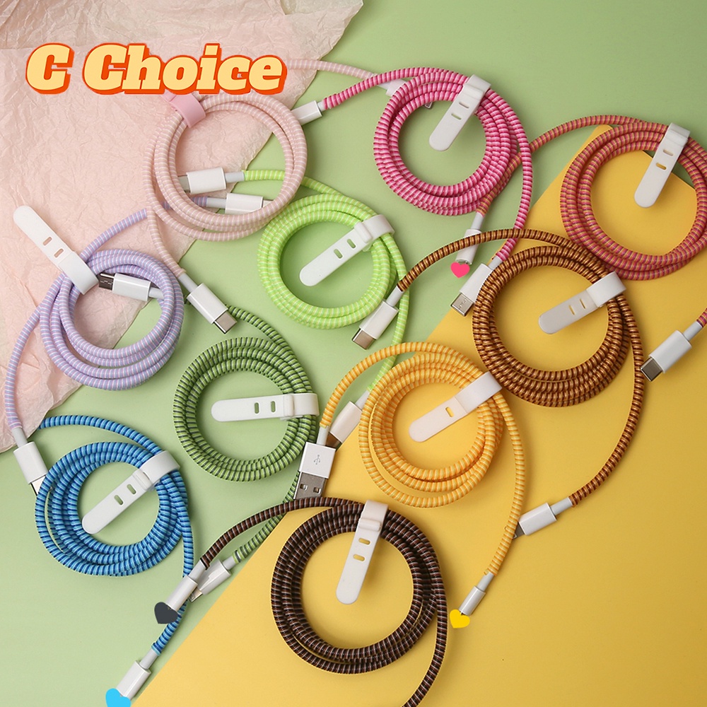 Dây Quấn Cáp Sạc / Tai Nghe USB Nhiều Màu Sắc 140cm Chống Rò Rỉ Tiện Dụng