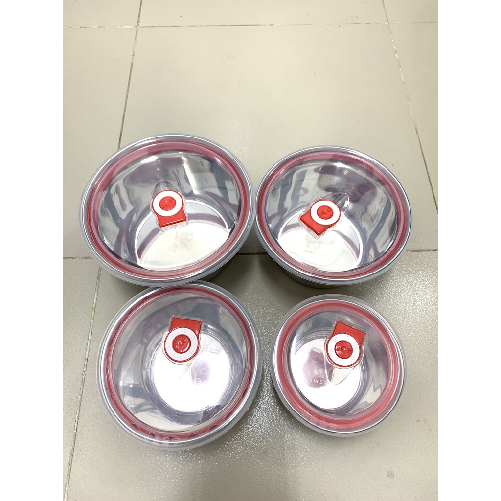 Thố/ Hộp Inox 304 Có Nắp Nhựa Cao Cấp Đựng Thực Phẩm