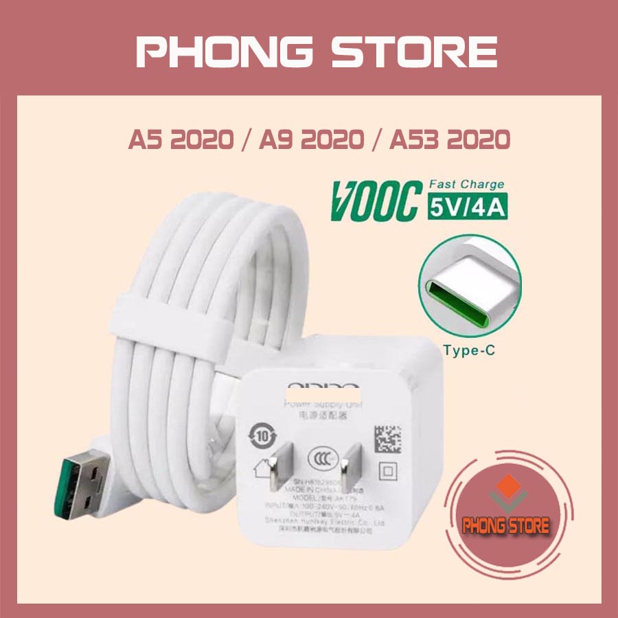 Bộ sạc OP - PO a5 2020, a9 2020, a52, a53 2020, a54, a74 5g, a92, a93, dây cáp sac nhanh type c