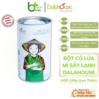 Bột cỏ lúa mì hữu cơ nguyên chất sấy lạnh dalahouse - organic wheatgrass powder - lon 120g