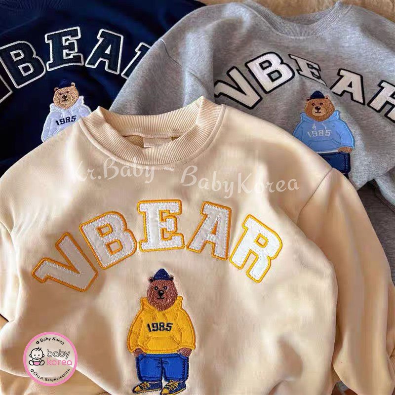 Bộ quần áo thu đông nỉ da cá VBEAR made in Korea VIVID cho bé trai và bé gái thời trang trẻ em BABYKOREA