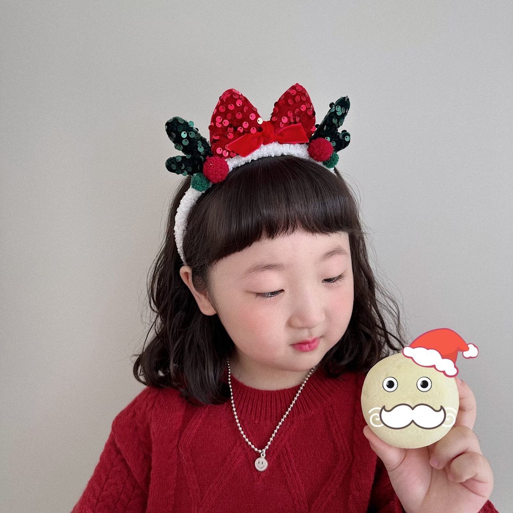 Kẹp Tóc Hình Nơ Phong Cách Giáng Sinh Thời Trang Cho Bé Gái