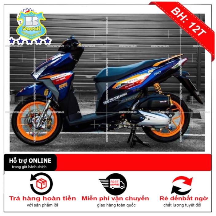 DECAL PVC 5 LỚP CHẤT LƯỢNG CAO Tem rời Click repsol xanh