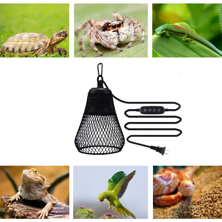 1 COMBO GỒM DÂY ĐIỀU CHỈNH NHIỆT KẾT HỢP CHỤP ĐÈN CAO CẤP VÀ BỘ HẸN GIỜ DÙNG SƯỞI ẤM CHO CHIM, VẸT, BÒ SÁT, CHÓ, MÈO...