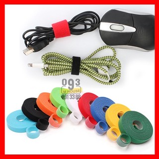 Combo 2 dây quấn thu gọn cáp tiện lợi dây băng gai cuốn gọn dây điện dây cột