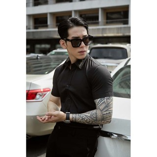 Áo sơ mi nam cao cấp màu đen tay ngắn- à toi atelier