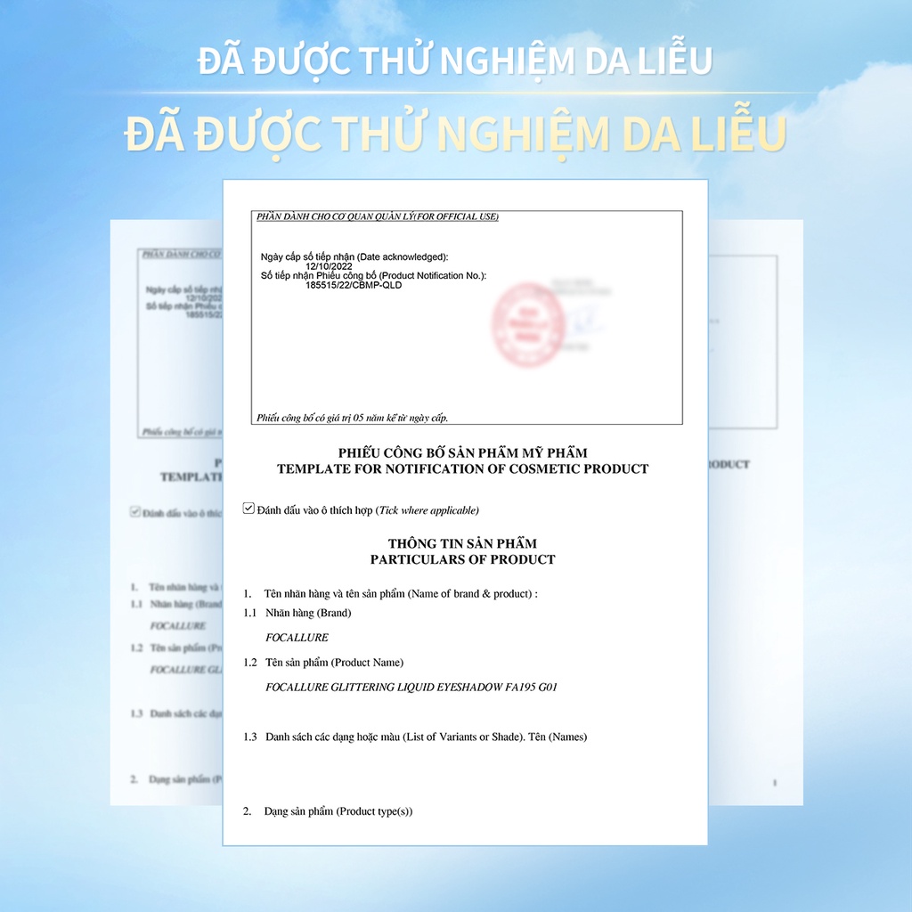 Phấn mắt FOCALLURE dạng lỏng chống thấm nước nhanh khô độ bão hòa cao chuyên dụng 1.5g