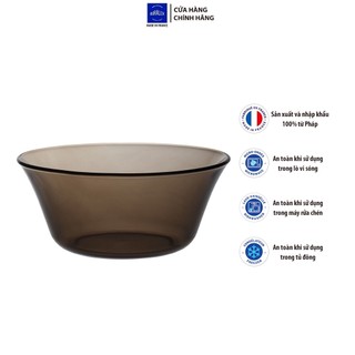 Tô thủy D2008C Duralex - Lys Nâu khói Creole 23cm Thủy tinh cường lực cao cấp Pháp [Chính Hãng]
