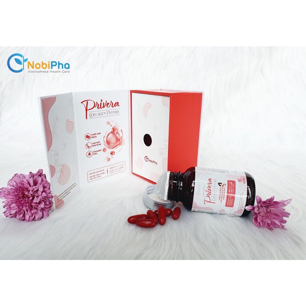Viên uống Privera Collagen Peptide - Cân bằng nội tiết tố. Hộp 30 viên