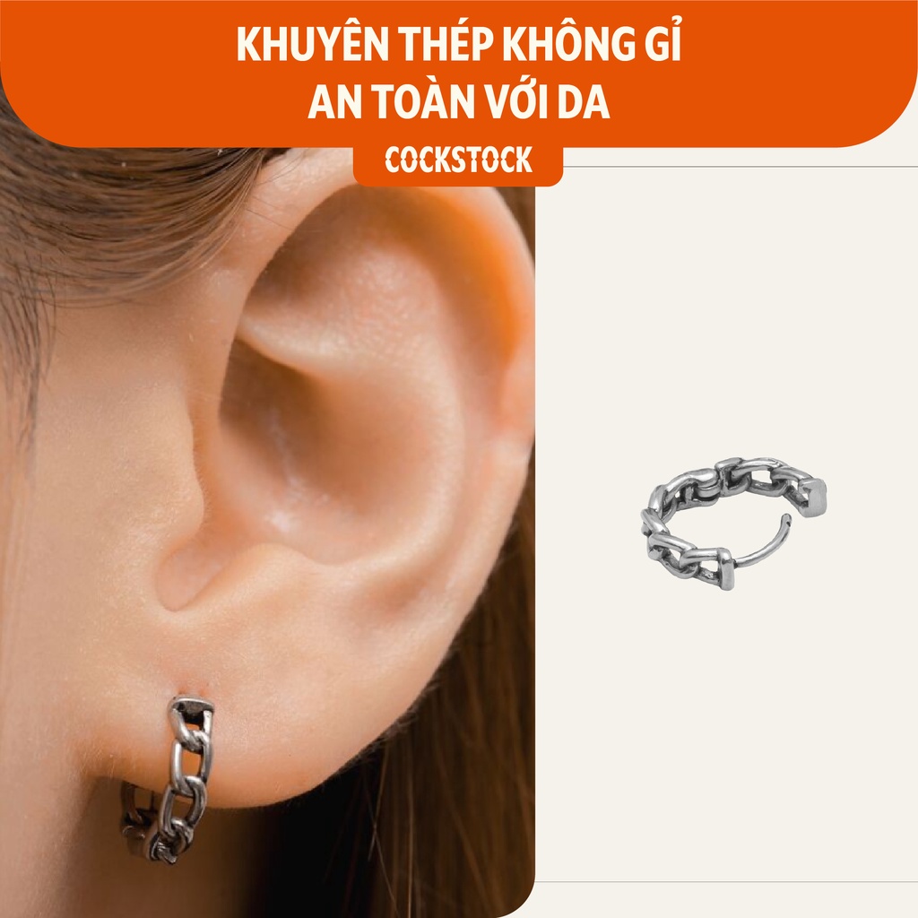 Khuyên tai vòng Twisted Chain Hoop Earring CockStock