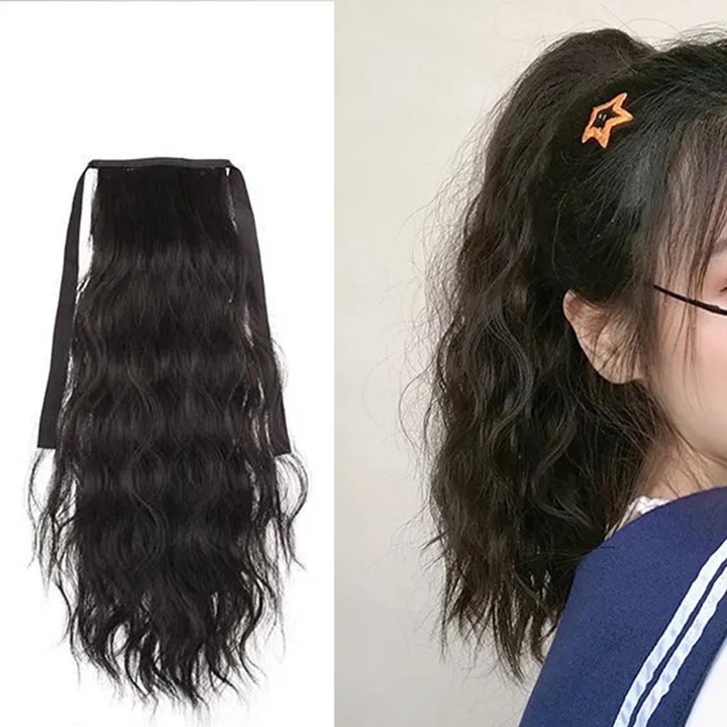 [beautymart] Tóc Giả Nhuộm Tóc Đuôi Ngựa Tự Nhiên Bằng Lụa Xoăn Dài Mềm Mịn Chịu Nhiệt Độ Cao Thoải Mái Dùng Tại Nhà