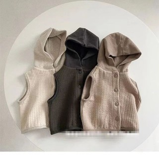 Quần áo trẻ em Áo Khoác Sát Nách Có Mũ Trùm Kiểu Hàn Quốc Thời Trang Xuân Thu Cho Bé áo khoác bé trai áo khoác bé gái