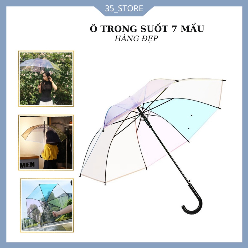 Ô 7 bảy sắc cầu vồng/ Dù trong suốt gấp gọn 7 mầu không chỉ che mưa mà còn dùng chụp ảnh dưới mưa rất đẹp. Hàng loại 11.