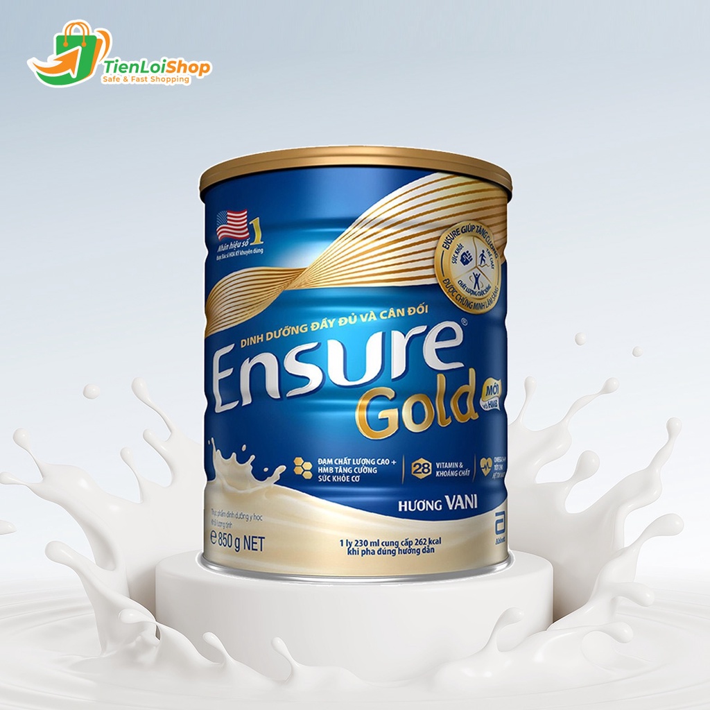 Sữa Bột Abbott Ensure Gold 850g Việt Nam Vị Vanilla Cho Người Lớn