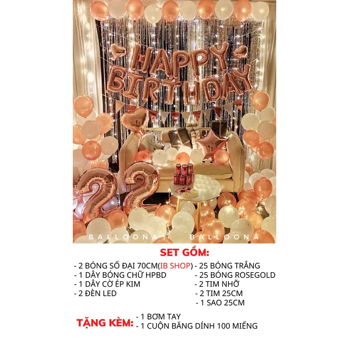 Sét bóng trang trí sinh nhật giá rẻ cho bé trai,bé gái,người lớn