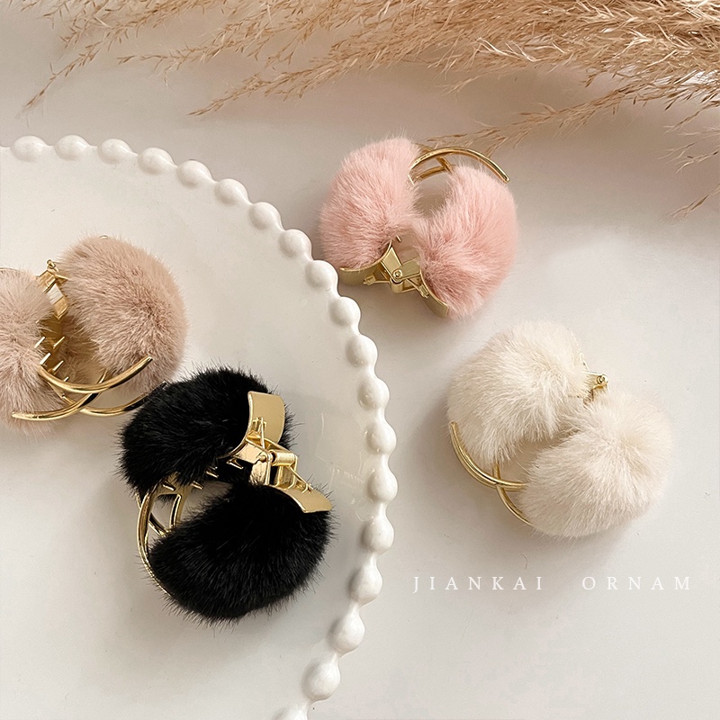 Kẹp Tóc Đuôi Ngựa Bằng Lông Nhung Dễ Thương Xinh Xắn Phong Cách Hàn Quốc Cho Bé Gái