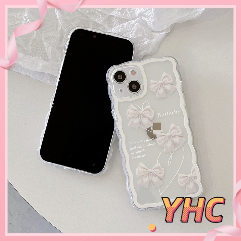 Ốp Điện Thoại Họa Tiết Nơ Viền Gợn Sóng Cho Iphone6 6splus 7 7plus 8plus XR x xs 12 11 pro max plus 13 promax-1019