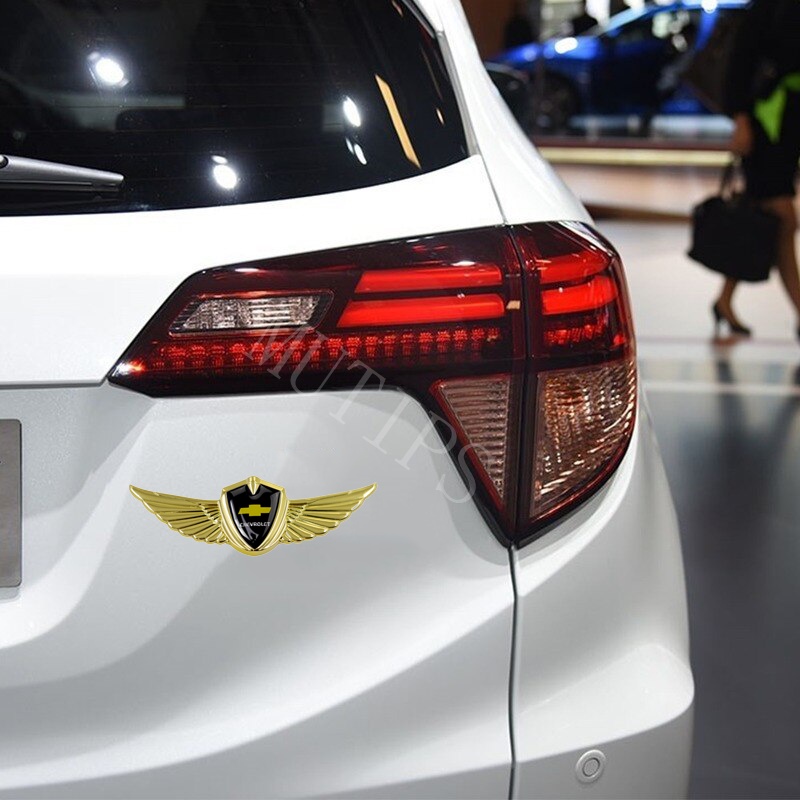 Logo Kim Loại Hình Đôi Cánh 3D Trang Trí Thân Xe Hơi Chevrolet Captiva Lova Zafira Spin Orlando Trax Colorado Aveo Spark