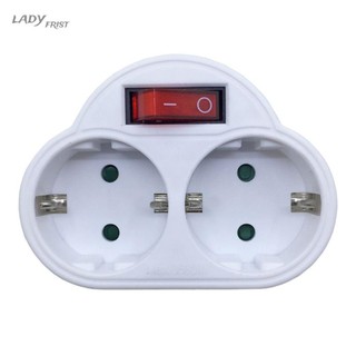 [ FAST SHIPPING ]2-way Switch Socket Double Socket EU Flame Retardant Multiple Plug White