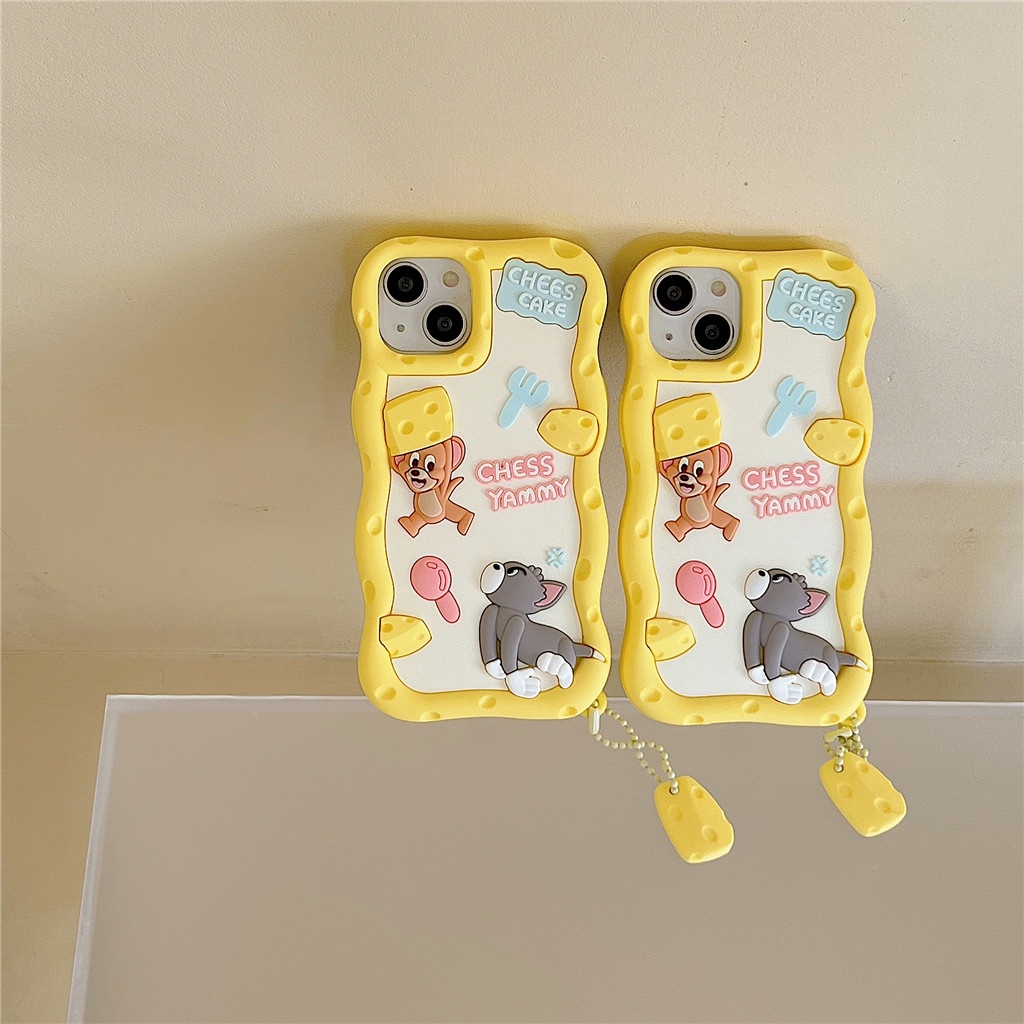 Ốp Điện Thoại Silicon Mềm Hình Mèo Và Chuột Cho iphone 15 pro max 14 pro max 13 pro max 12 pro max