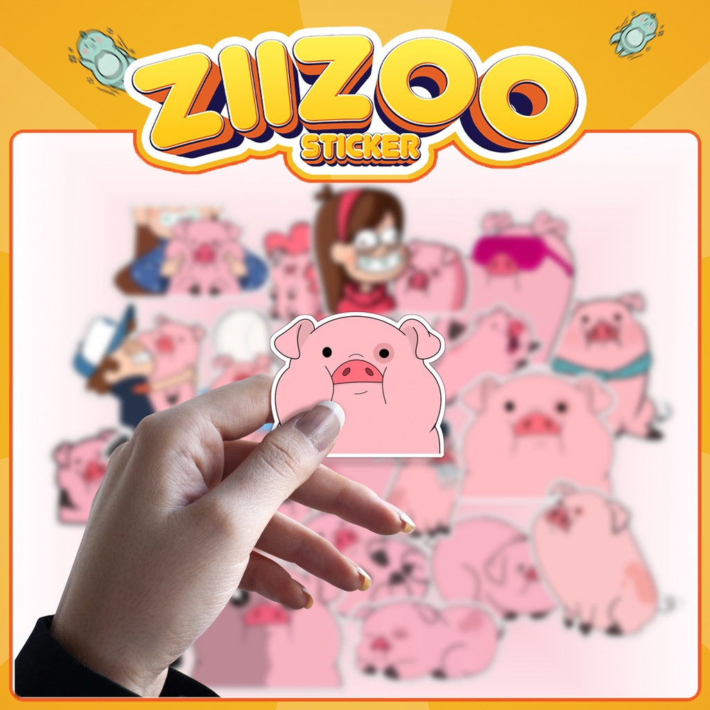 Set 20 Sticker Heo Hồng Cute, hình dán trang trí bình nước, điện thoại, laptop, mũ bảo hiểm, sticker làm quà tặng