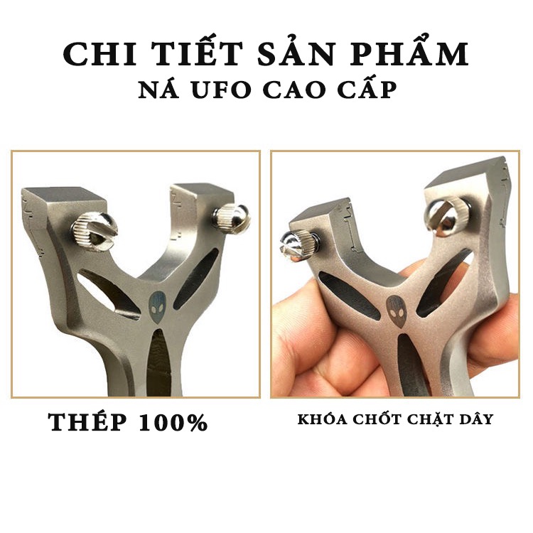 Ná Cao Su inox 304 UFO Chạc 7cm Hàng Chuẩn TẶNG 2 DÂY 1 GÓI BI