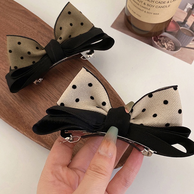 Kẹp Tóc Hình Nơ Nhiều Màu Sắc Phong Cách Vintage Thanh Lịch Cao Cấp Dành Cho Nữ