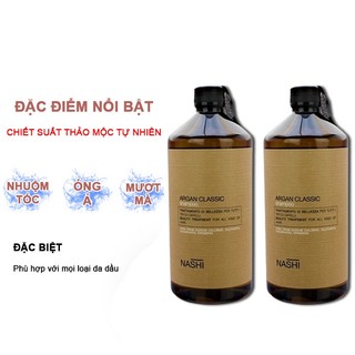 Bộ dầu gội xả nashi argan classic 1000ml x2_ phục hồi hư tổn sury