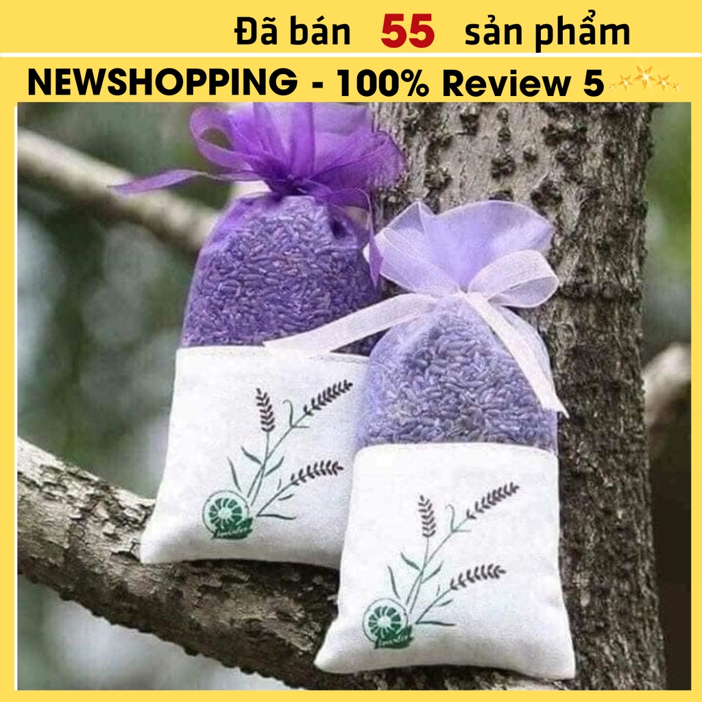 Túi Thơm Lavender  Pháp mẫu độc quyền Treo xe tô, khử mùi tủ,mùi giày, mua gói ruột thay thế tiết kiệm hơn