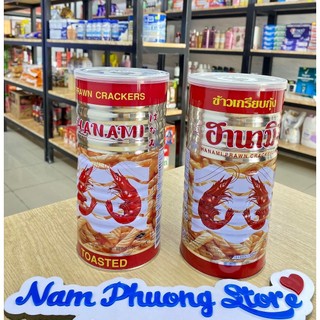 Snack Tôm Hanami Thái Lan Lon 110gr siêu giòn ngon lắm