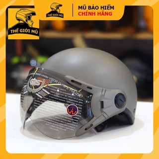 Mũ bảo hiểm nửa đầu GRS A33K có kính màu xám chuột