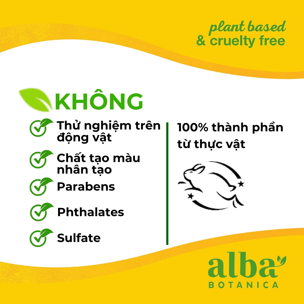 Sữa rửa mặt  ALBA BOTANICA chính hãng chiết xuất sữa dừa, làm sạch sâu nhẹ nhàng Cleanser dưỡng da trắng sáng