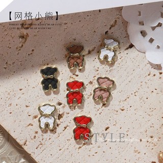 Charm gấu nail cao cấp, phụ kiện charm gấu trang trí móng nail.