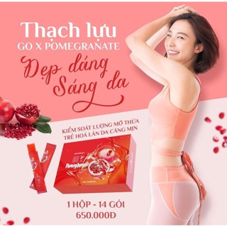 CHÍNH HÃNG Thạch Lựu Giảm Cân Đẹp Dáng Siết Eo Hộp 14 Gói Hàn Quốc