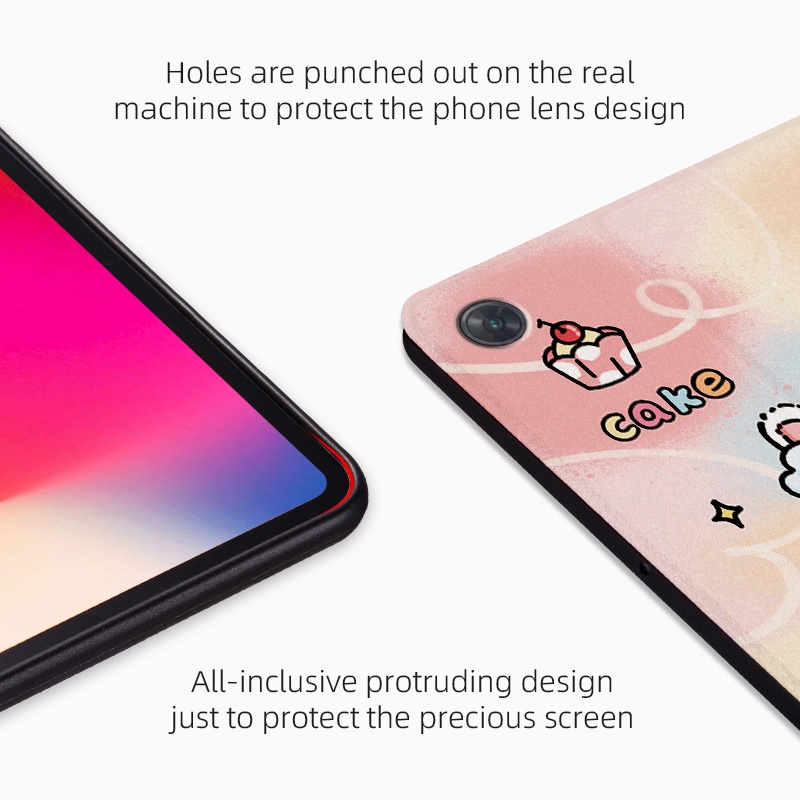 Bao Da Máy Tính Bảng PU Họa Tiết Hoạt Hình Dễ Thương Cho Lenovo XiaoXin Pad 2022 / Tab M10 Plus 3rd Gen 10.61 "TB-125FU TB-128FU TB-128XU Ốp