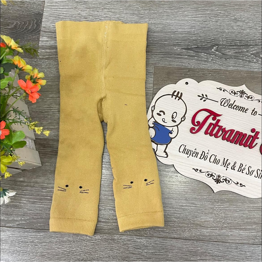 Quần tất len xù in hình mèo cho bé