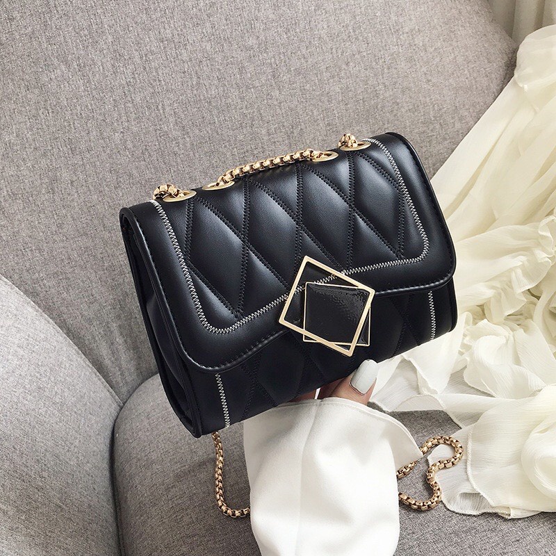 Túi xách đeo chéo khóa gương_ Túi thời trang phong cách hàn quốc