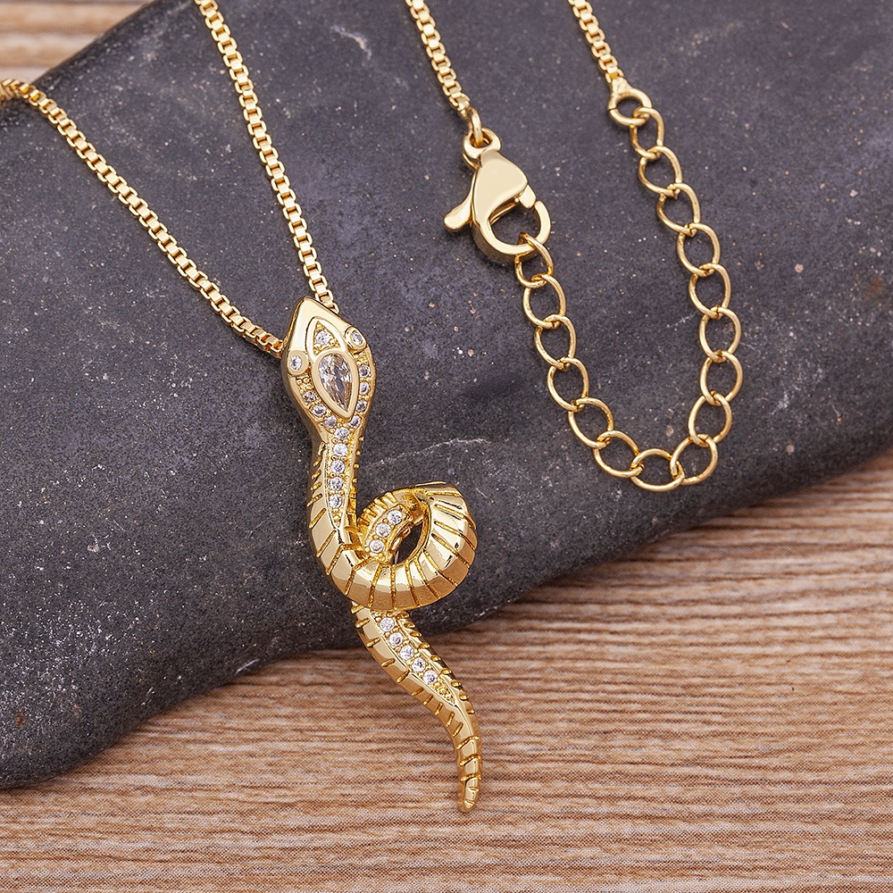 Vòng Cổ Choker Mặt Hình Rắn Màu Vàng Kim Phong Cách Tối Giản Thời Trang Cho Nữ