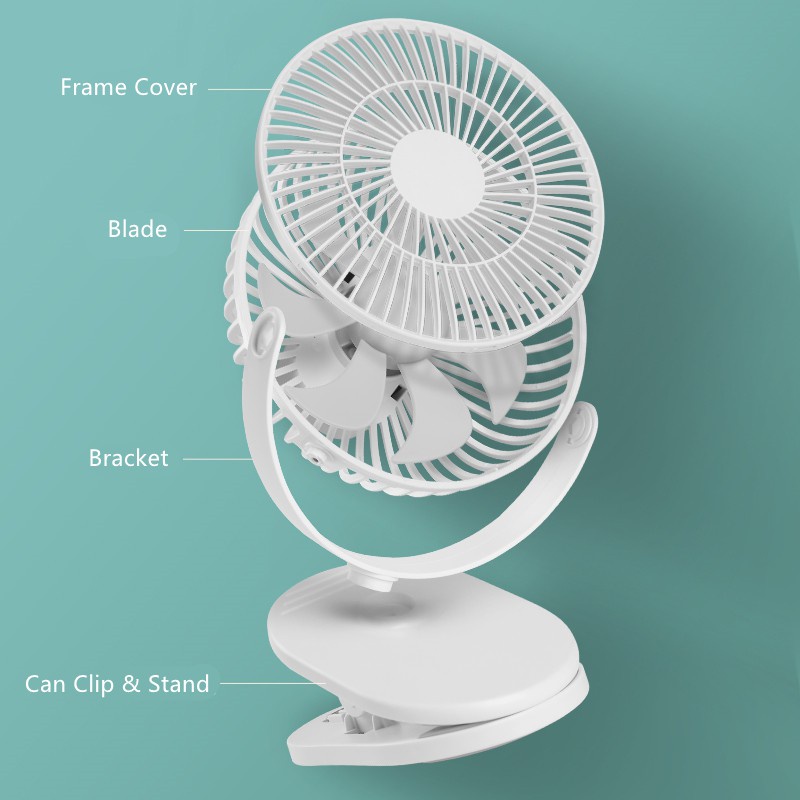 Quạt Mini Kimviento Cổng Usb 720° Quạt Kẹp Để Bàn Văn Phòng / Xe Đẩy Em Bé Tùy Chỉnh Tiện Dụng