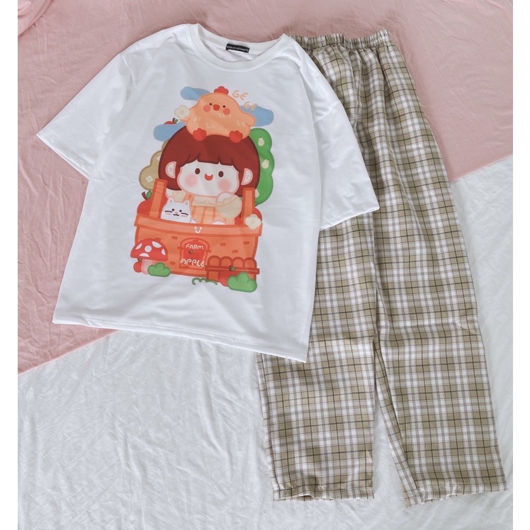 Set bộ cô bé và chú gà con